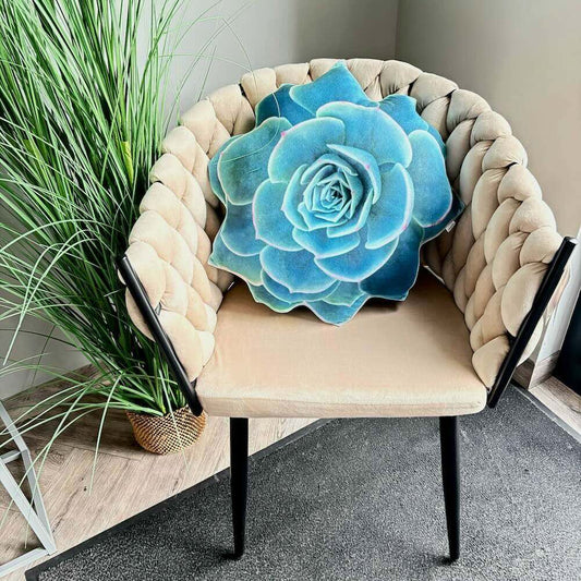 turquoise succulent pillow