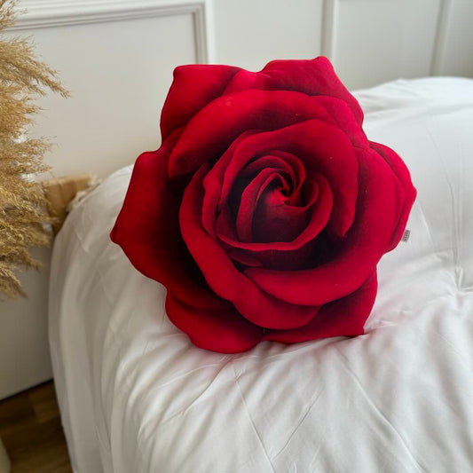 red rose pillow