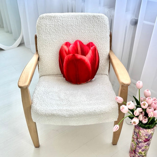red flower pillow