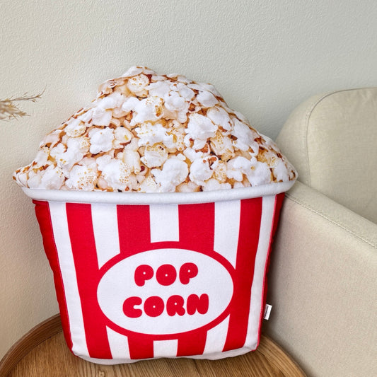 Popcorn shape Pillow, gift for film lovers. food pillow. decorative pillow