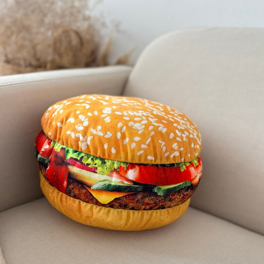 Burger pillow / Burger cushion / Hamburger pillow / food lover gift