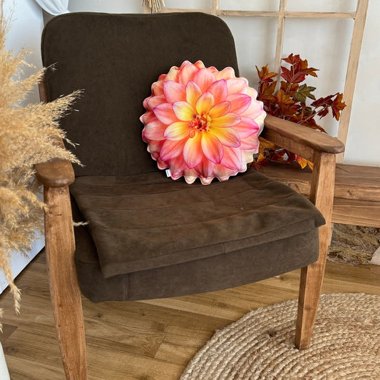 dahlia flower pillow