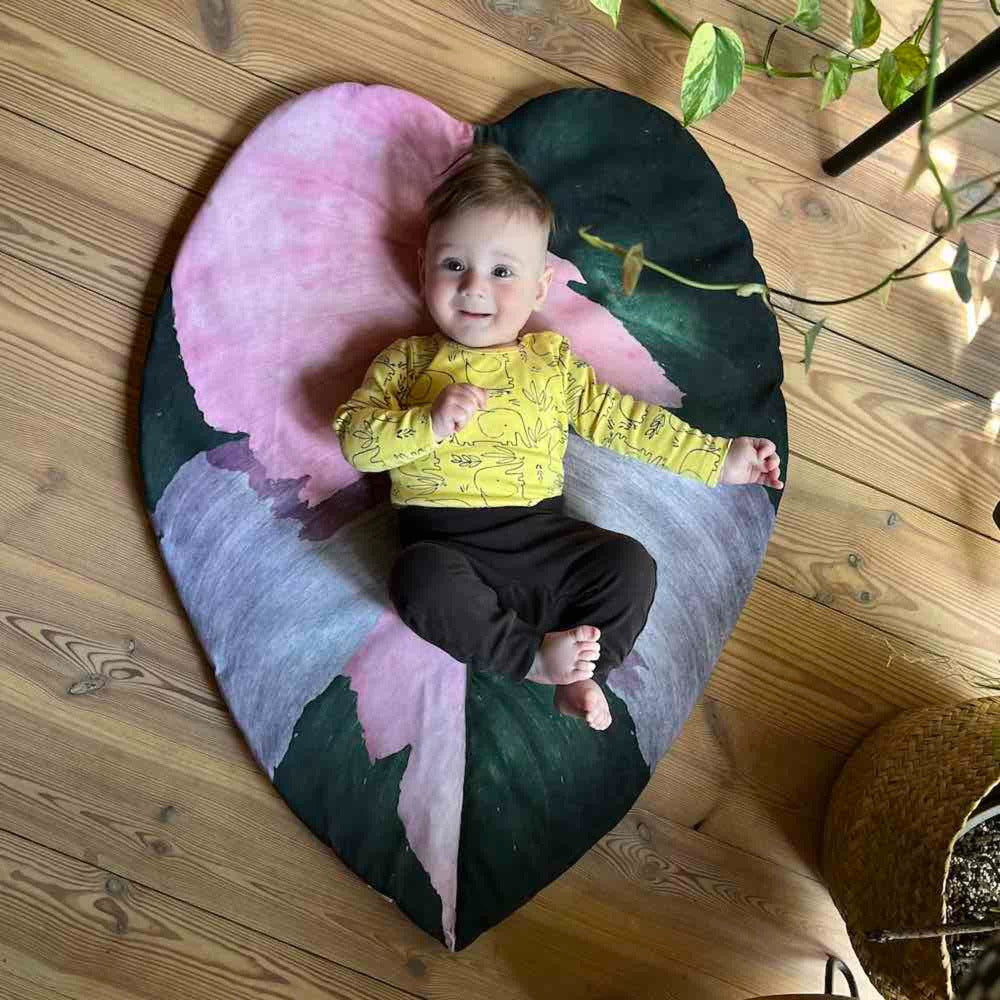 philodendron leaf mat Philodendron Pink Princess leaf floor mat / play mat / leaf floor mat