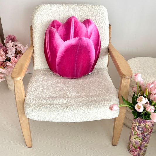 pink flower pillow