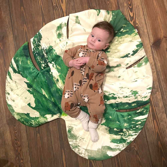 variegated monstera leaf mat