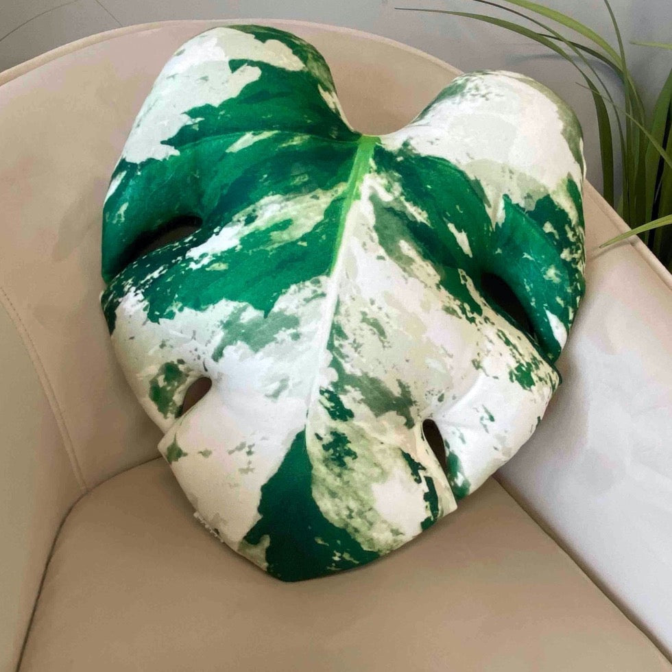 monstera plant pillow Variegated Monstera pillow / plant pillow / monstera albo cushion – Enjoy Pillows