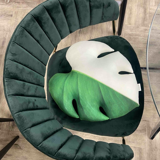 Monstera Half moon pillow