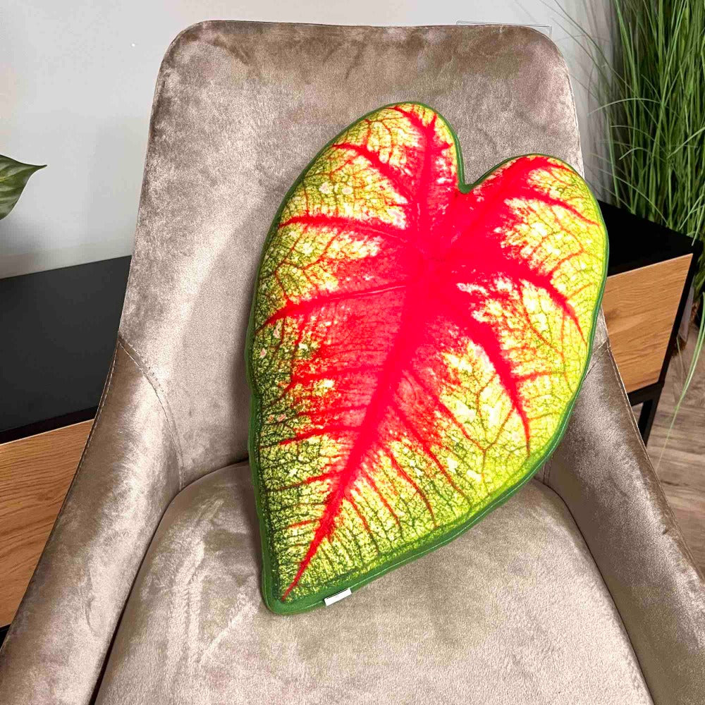 Caladium leaf pillow