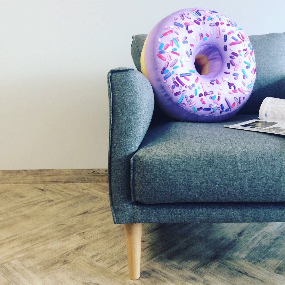Donut-Kissen / Beeren-Riesen-Donut / lila Pastell-Donut / großer Donut – Enjoy Pillows
