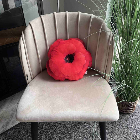 red poppy pillow