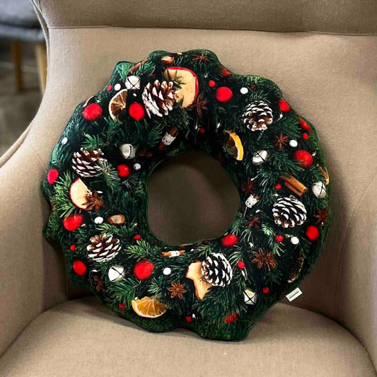 christmas wreath pillow