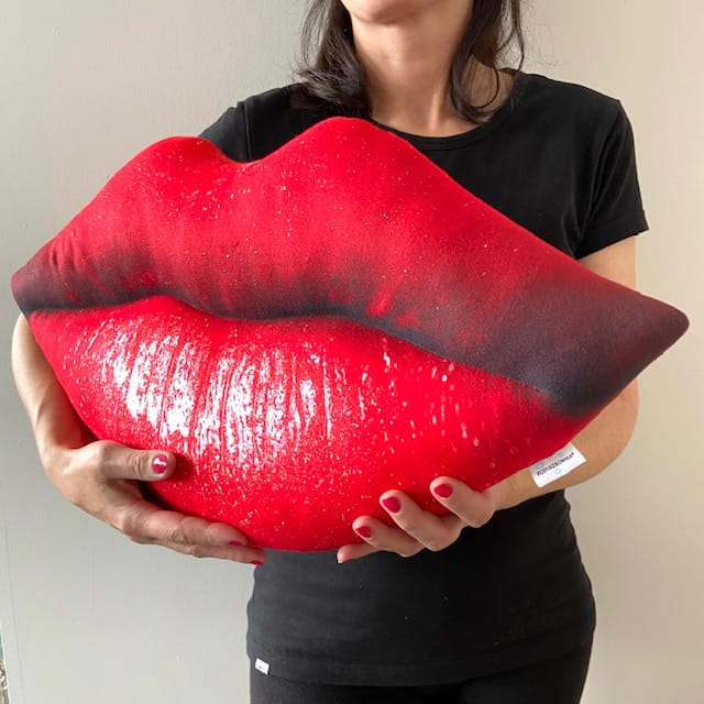 Lips pillow, big Red Lips cushion, hot Lips Pillow,  Lips shaped pillow