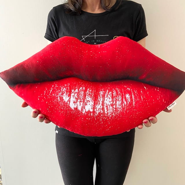 Lips pillow, big Red Lips cushion, hot Lips Pillow,  Lips shaped pillow