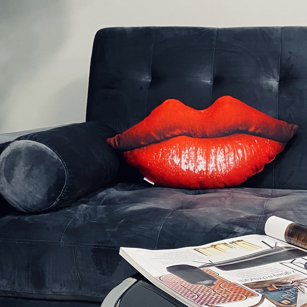 Lips pillow, big Red Lips cushion, hot Lips Pillow,  Lips shaped pillow