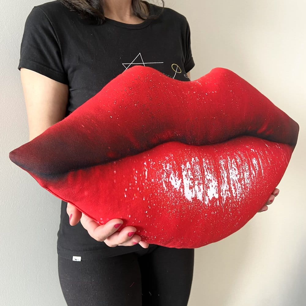 Lips pillow, big Red Lips cushion, hot Lips Pillow,  Lips shaped pillow