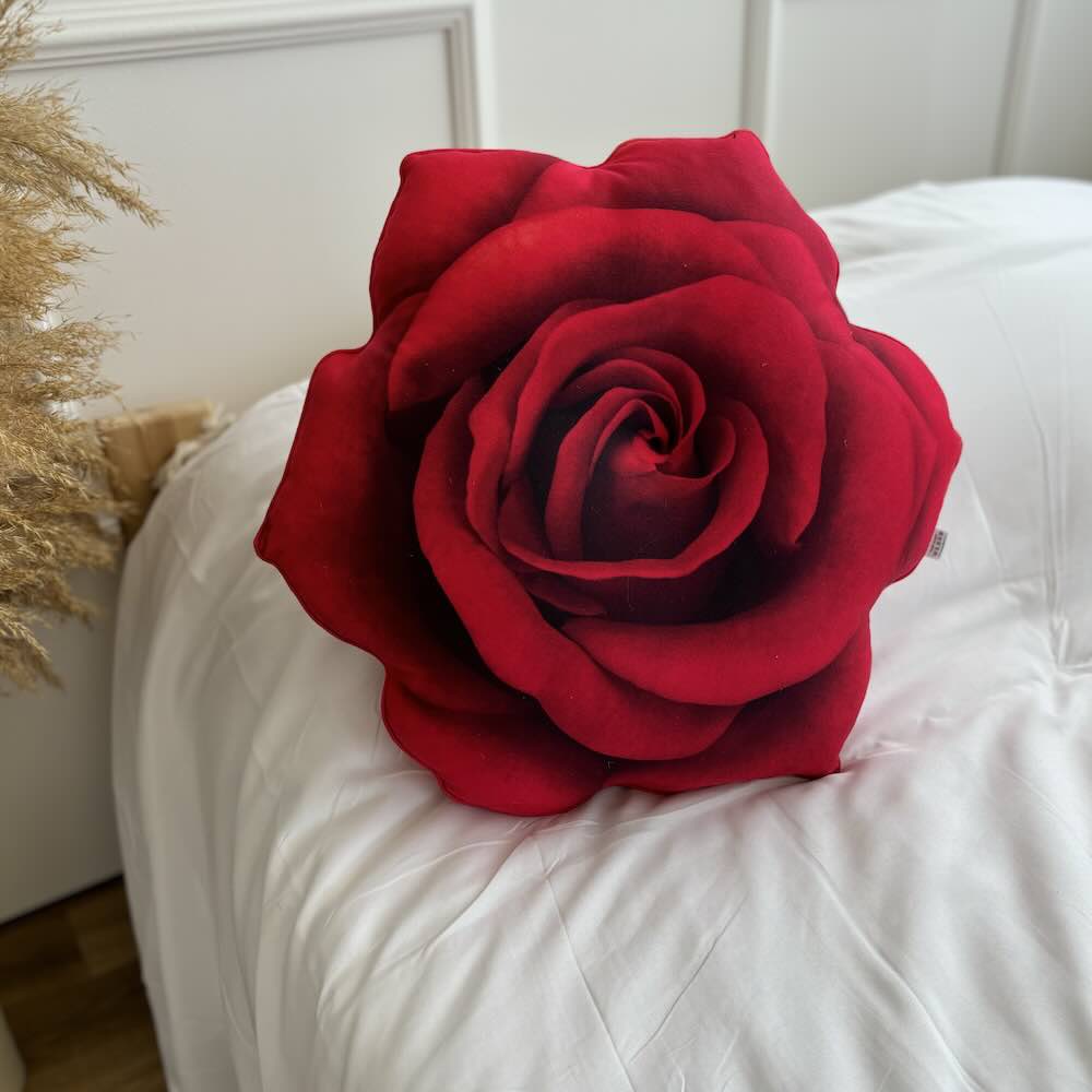 red rose pillow