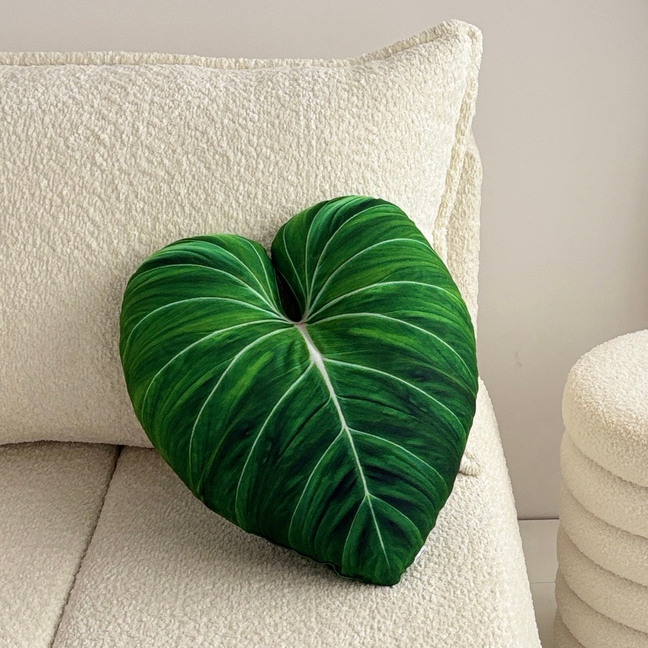 philodendron pillow Philodendron Gloriosum Leaf Pillow – Tropical Plant Cushion, Botanical Throw Pillow