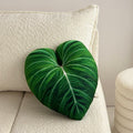 Philodendron Gloriosum Leaf Pillow – Tropical Plant Cushion, Botanical Throw Pillow