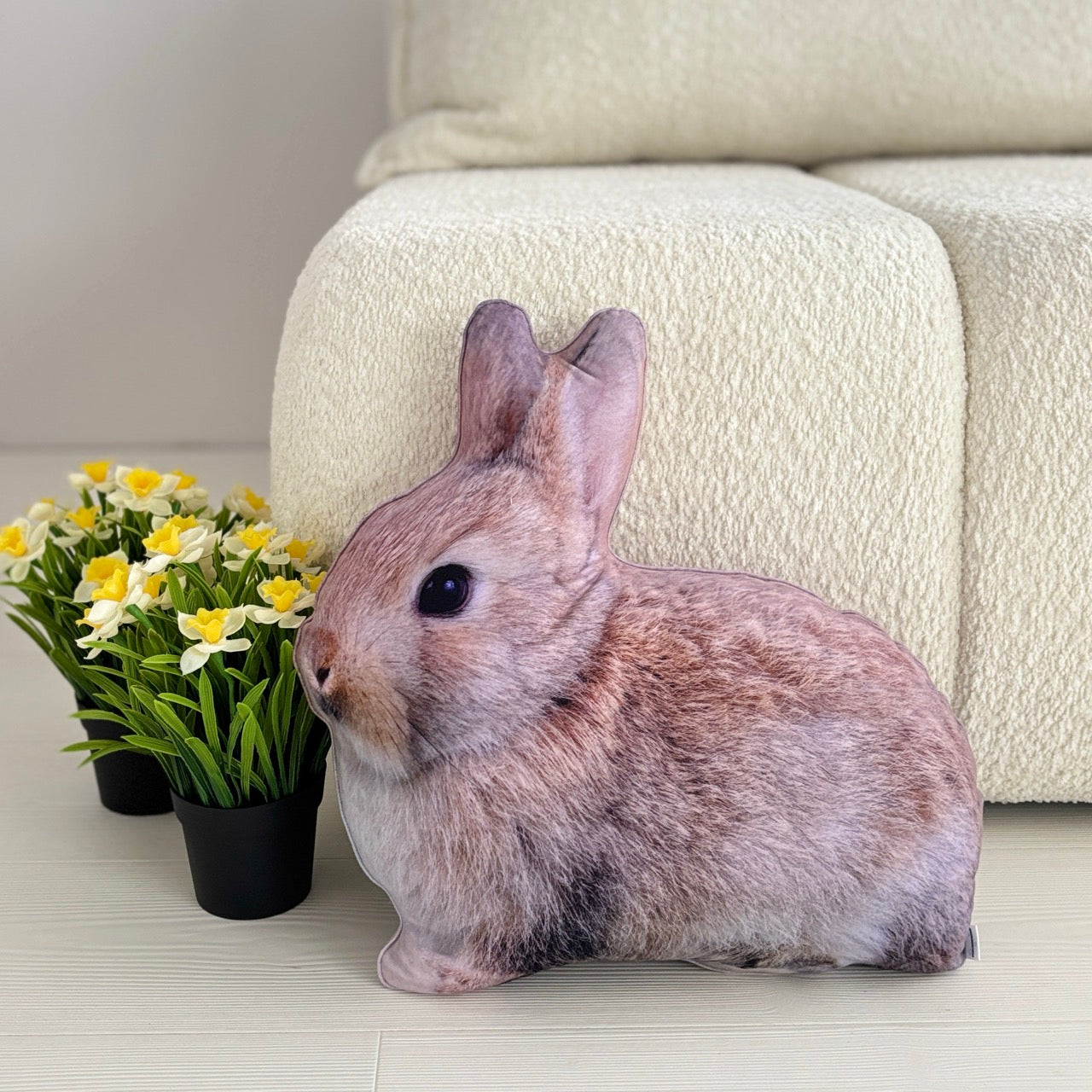 Bunny realistic pillow handmade rabbit cushion animal pillow