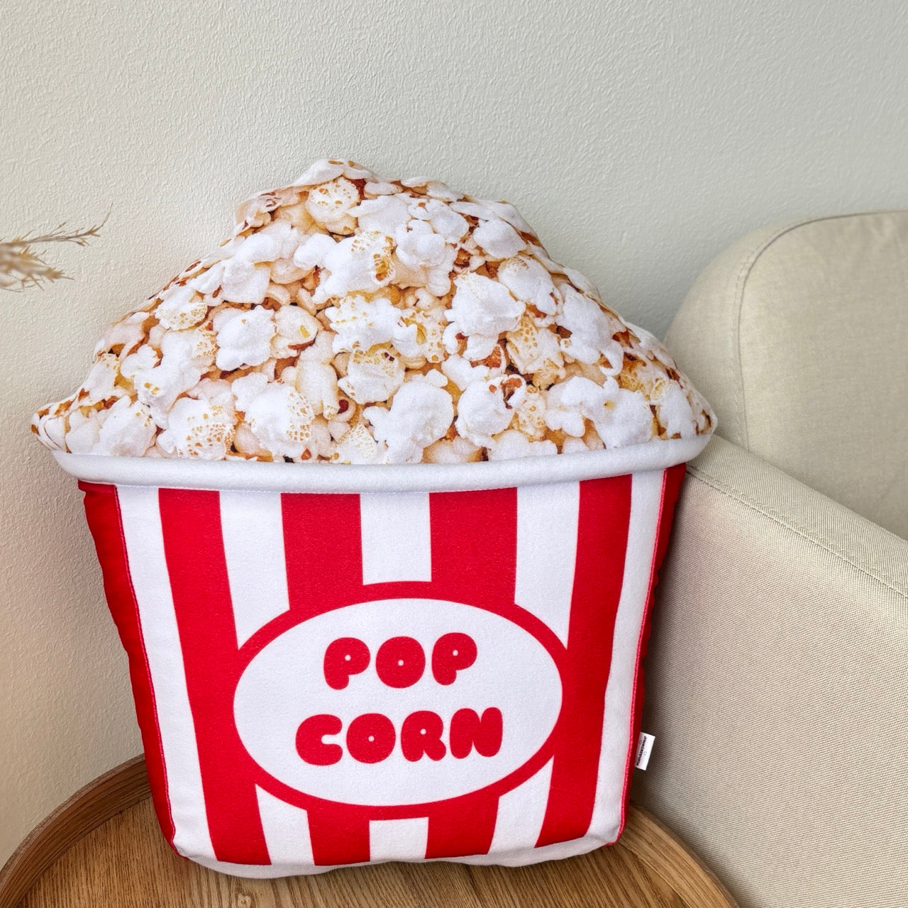 Popcorn shape Pillow, gift for film lovers. food pillow. decorative pillow