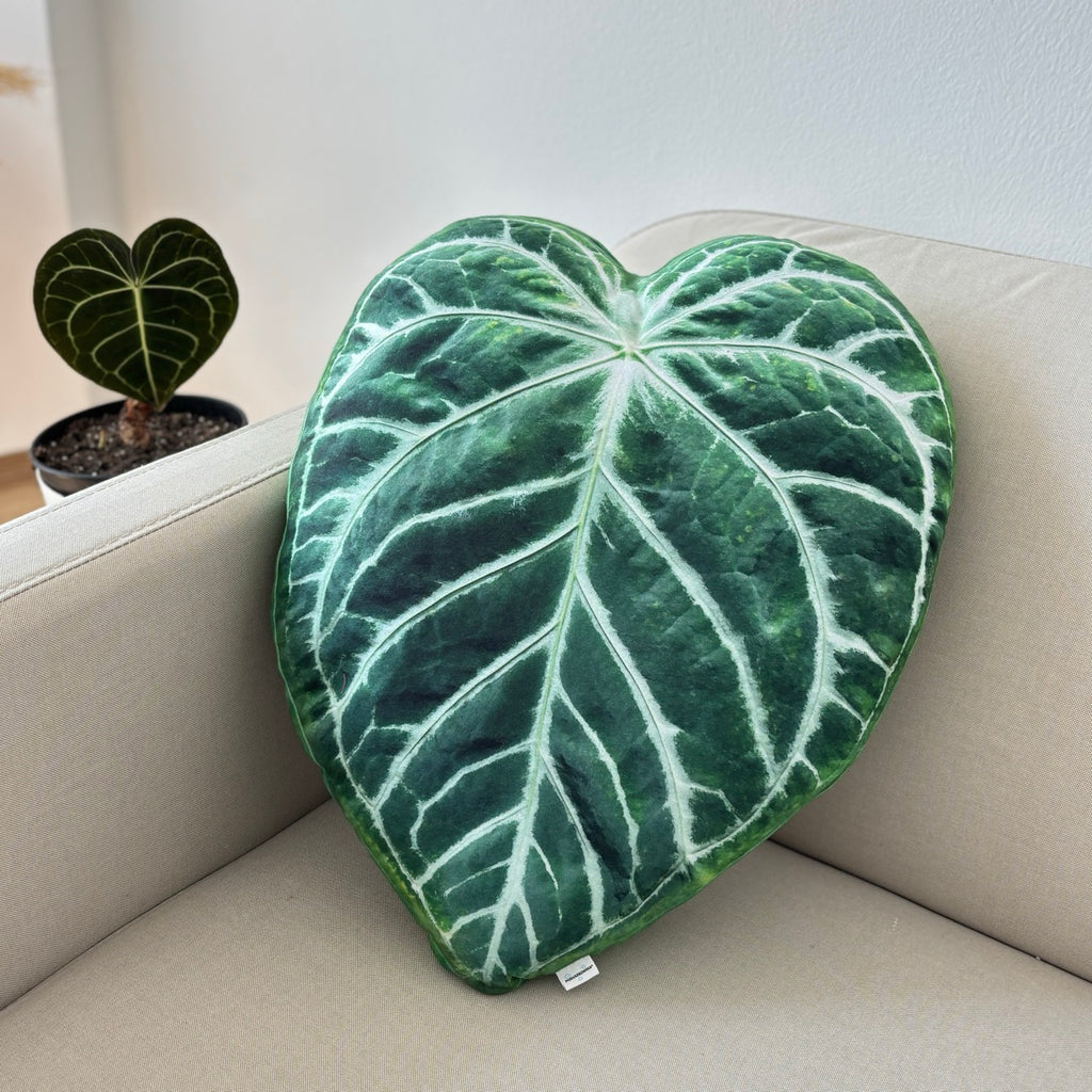 Anthurium leaf shape pillow plant lover gift for urban jungle home decor
