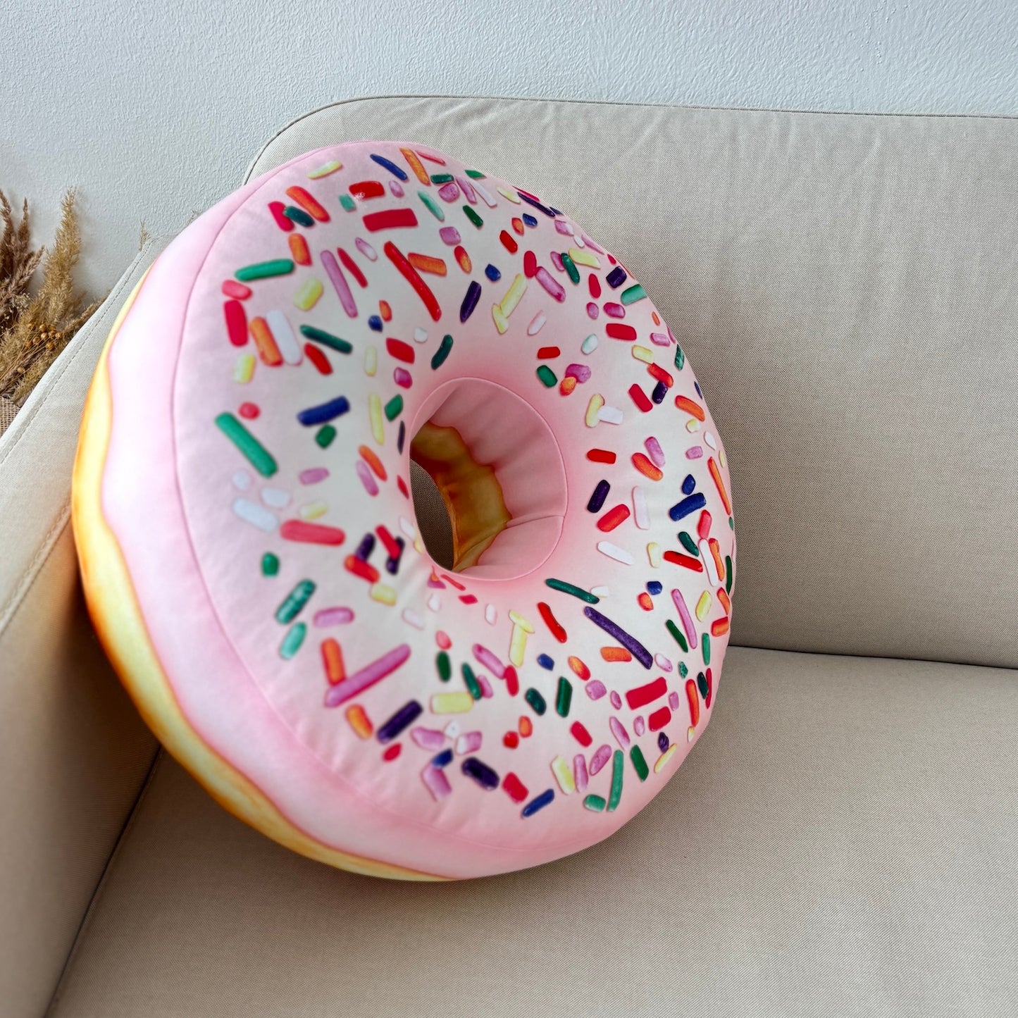 Pink Donut Pillow / big pink Donut cushion