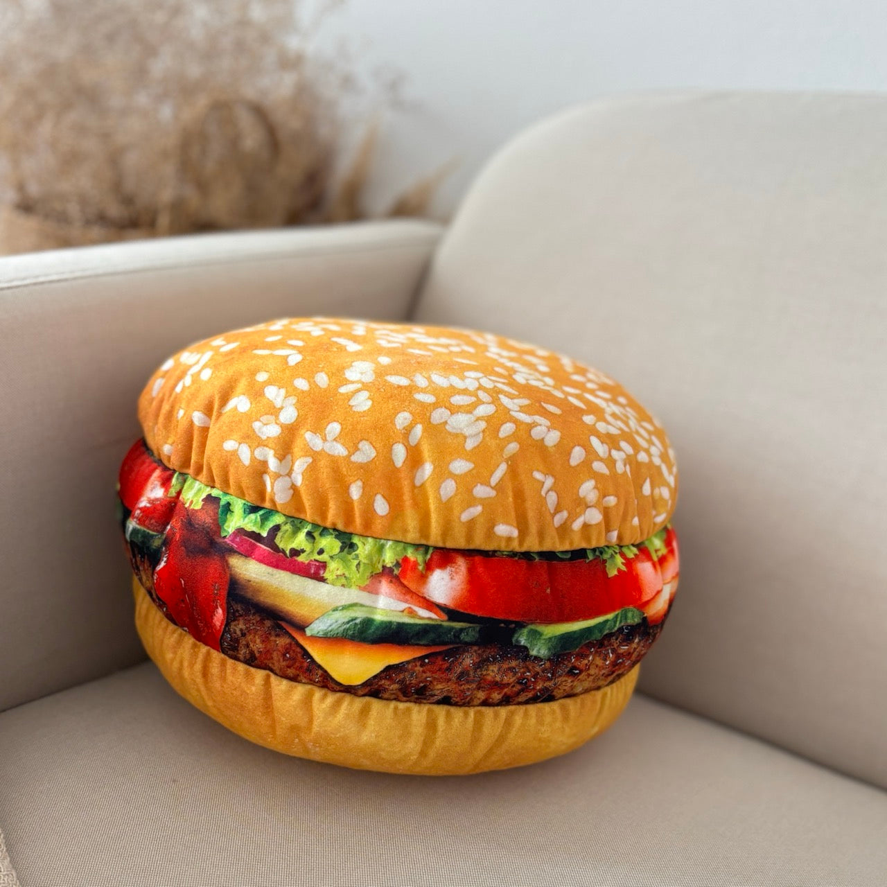 Burger pillow / Burger cushion / Hamburger pillow / food lover gift