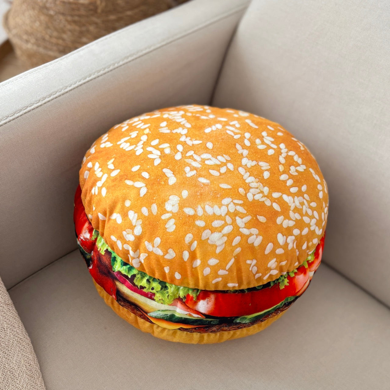 Burger pillow / Burger cushion / Hamburger pillow / food lover gift