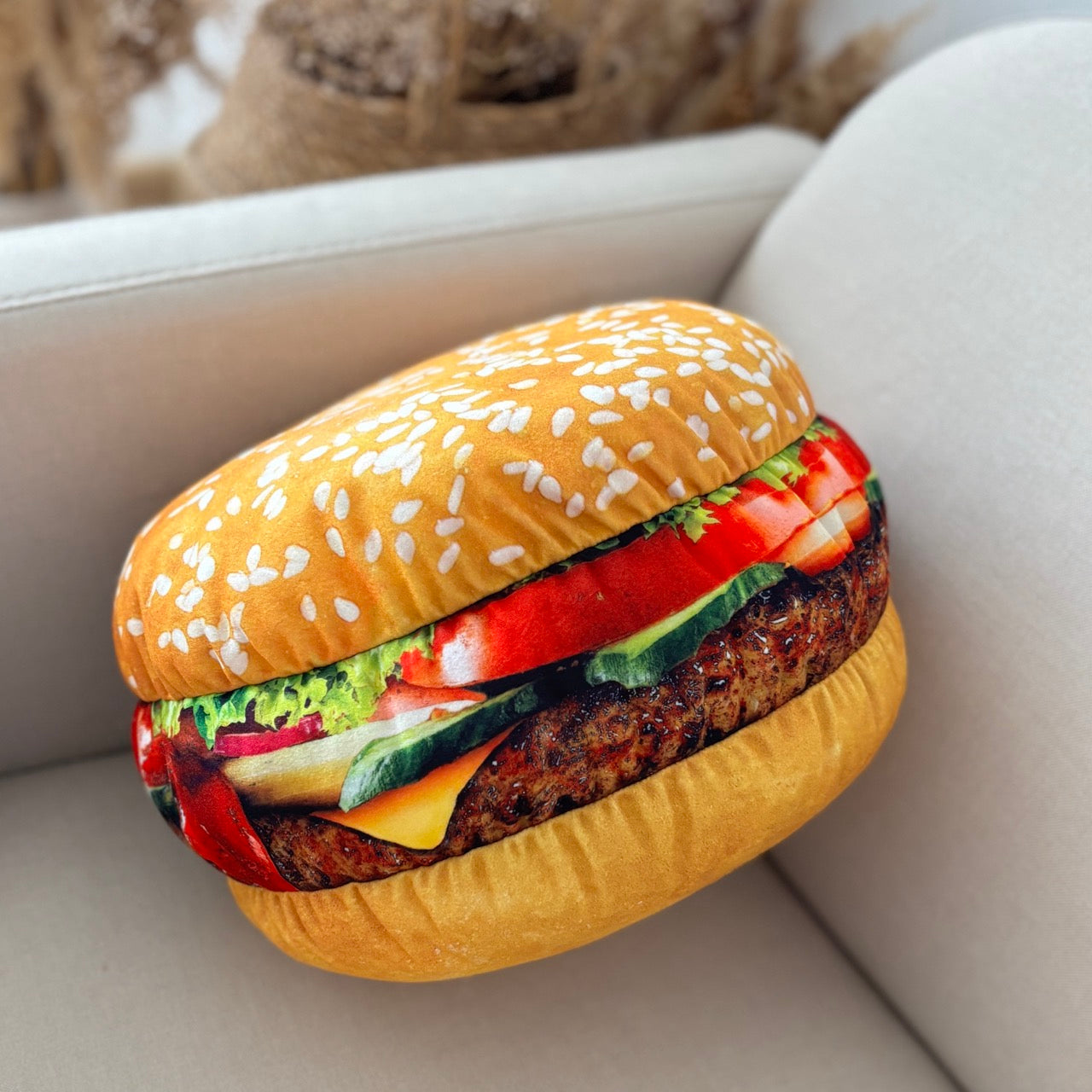 Burger pillow / Burger cushion / Hamburger pillow / food lover gift