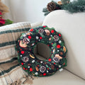 Christmas wreath shape pillow , christmas decor, christmas cushion