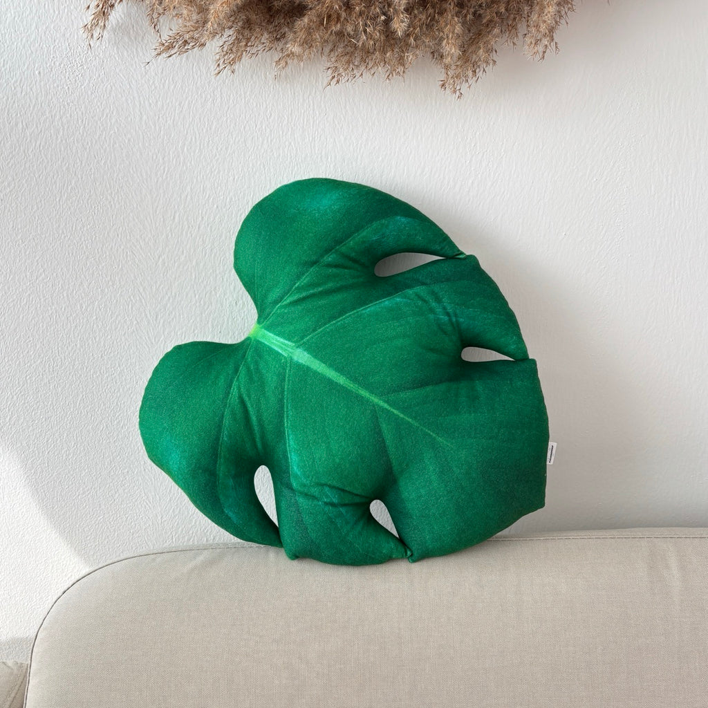 Monstera Leaf Pillow, Tropical Plant Cushion, Monstera Decor, Botanical Throw Pillow, Plant Lover Gift