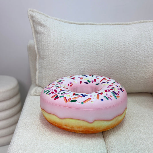 pink donut cushion