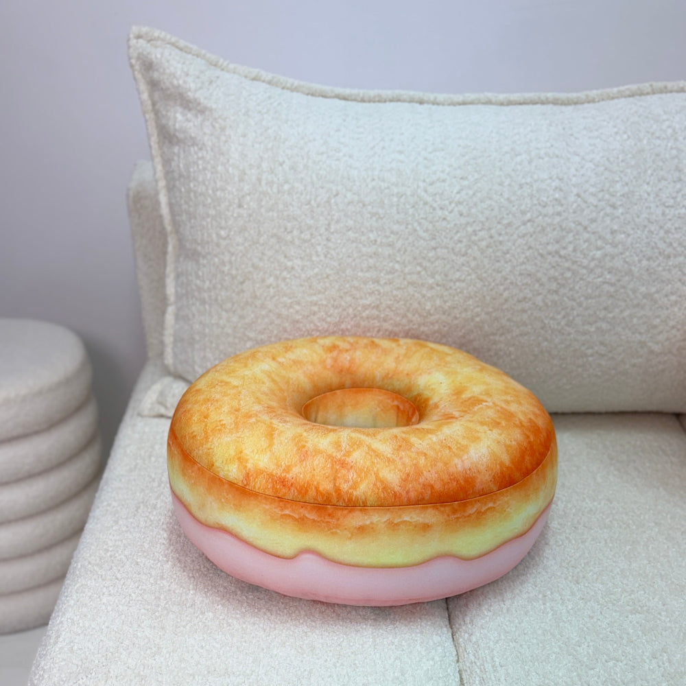 pink donut shape pillow