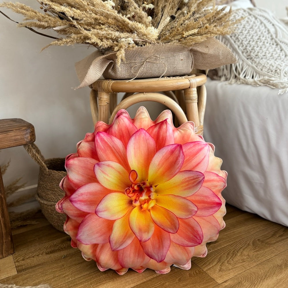 dahlia flower pillow