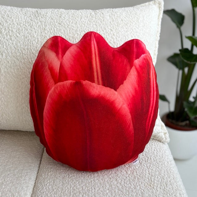 red tulip pillow