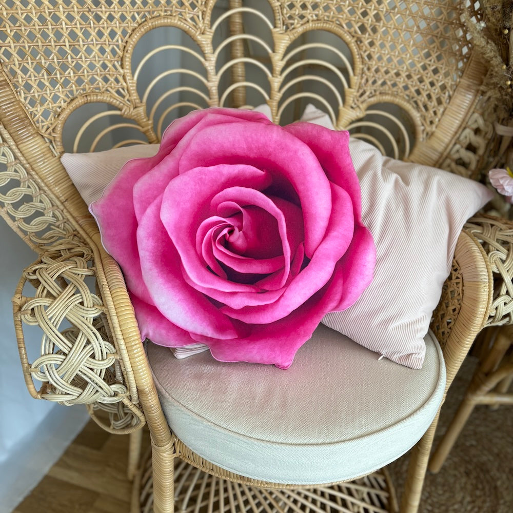 pink rose pillow