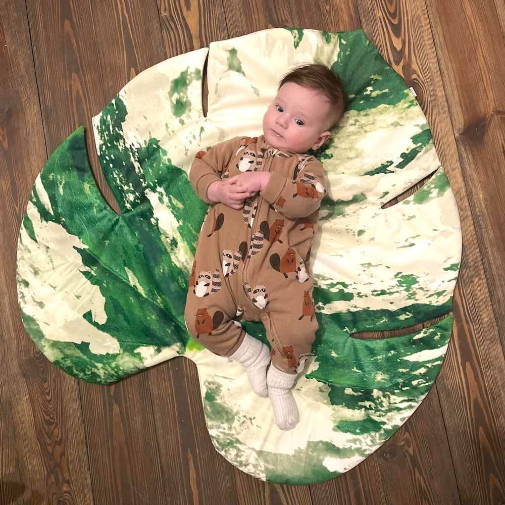 variegated monstera leaf mat