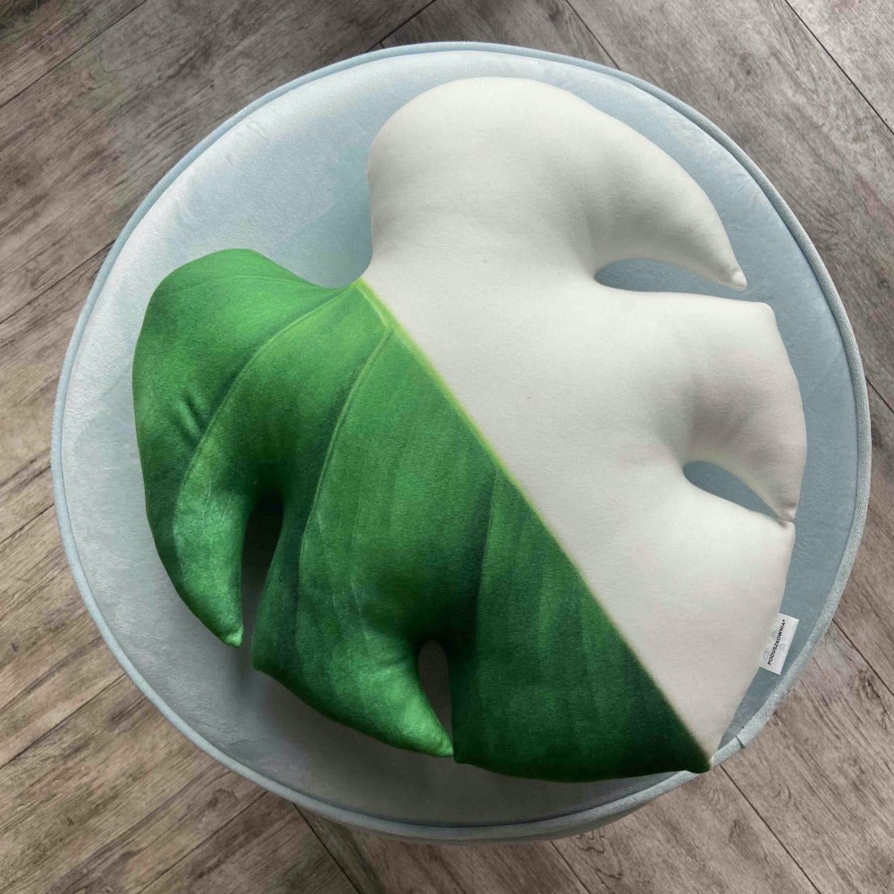 Monstera Half moon pillow