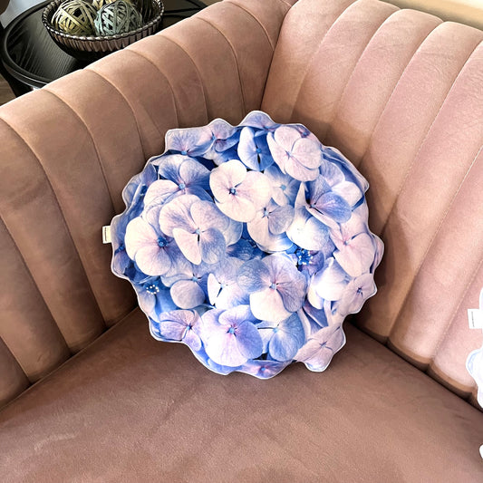blue hydrangea pillow
