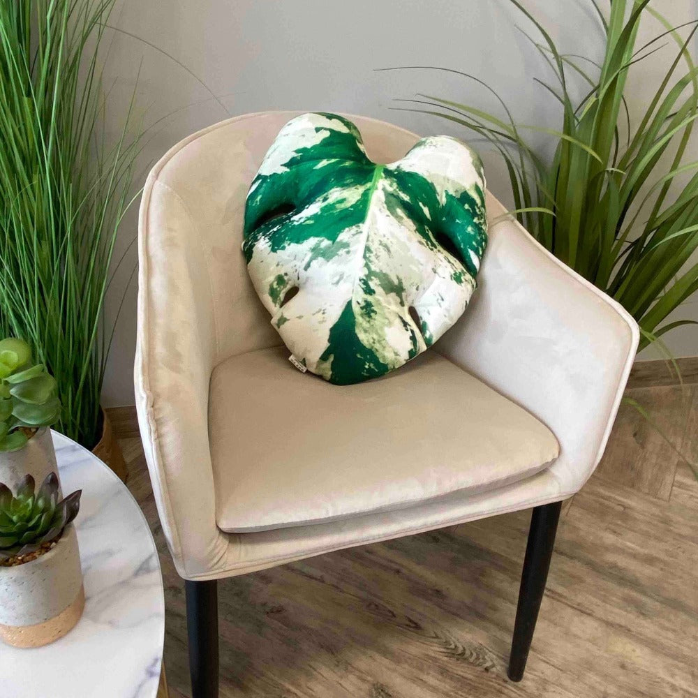Variegated Monstera pillow