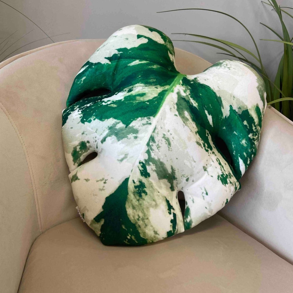 Variegated Monstera cushion