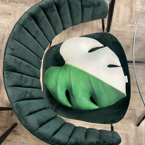 Monstera Half moon pillow
