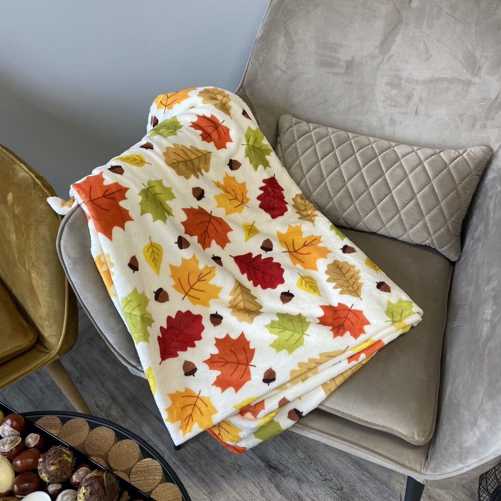 Fall cozy throw blanket