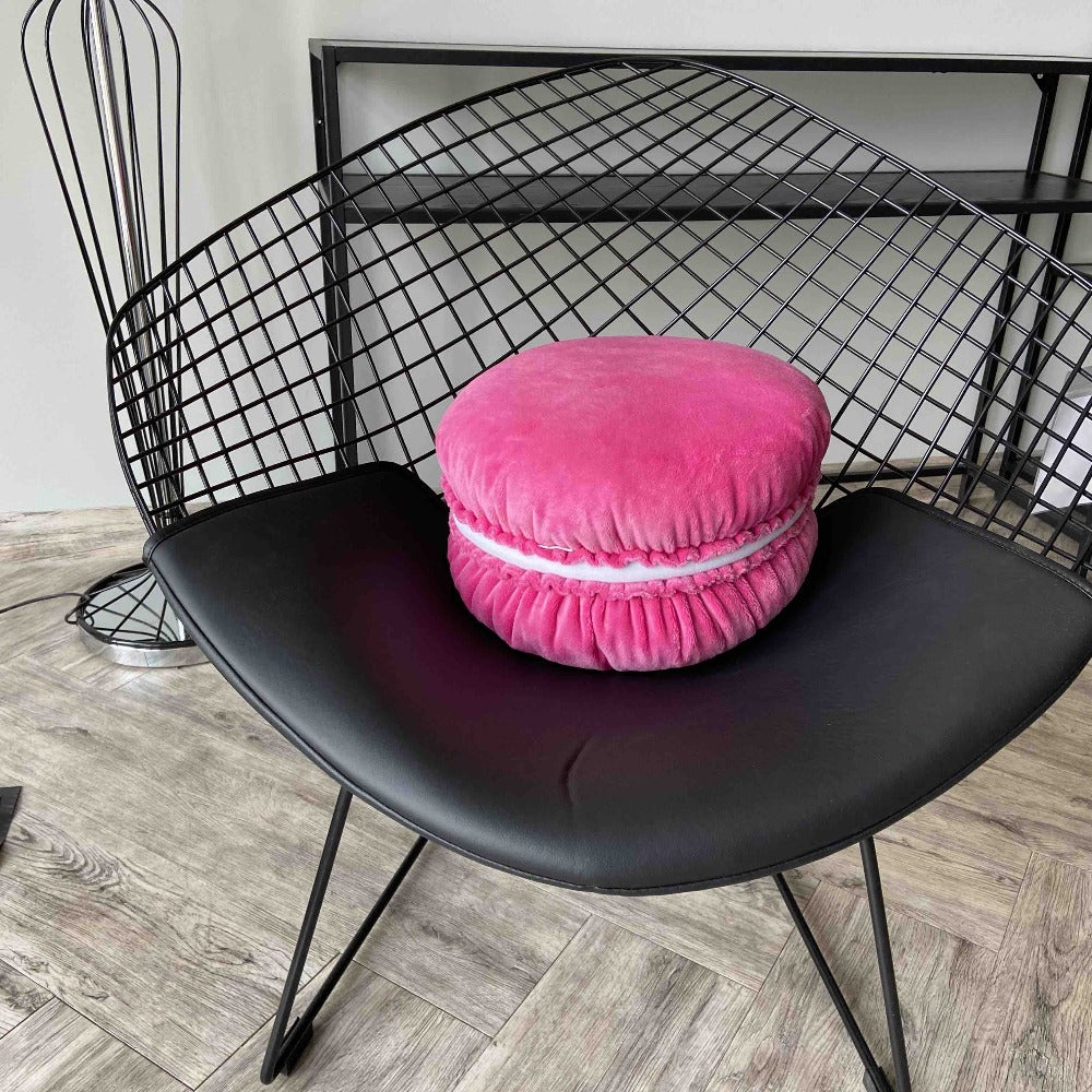 fuchsia macaron pillow