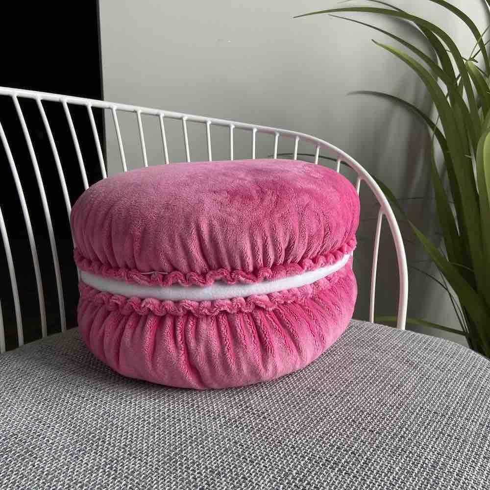 fuchsia macaroon pillow