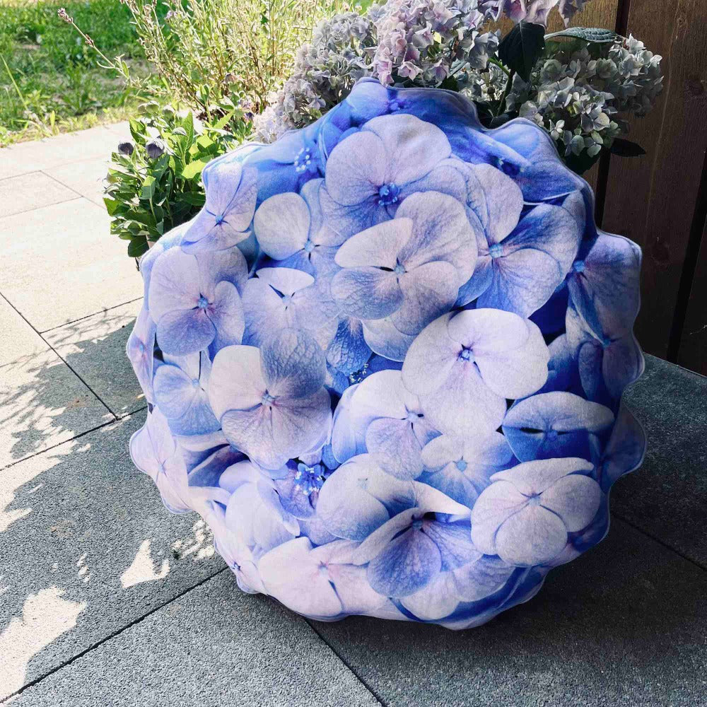 hydrangea blue flower pillow
