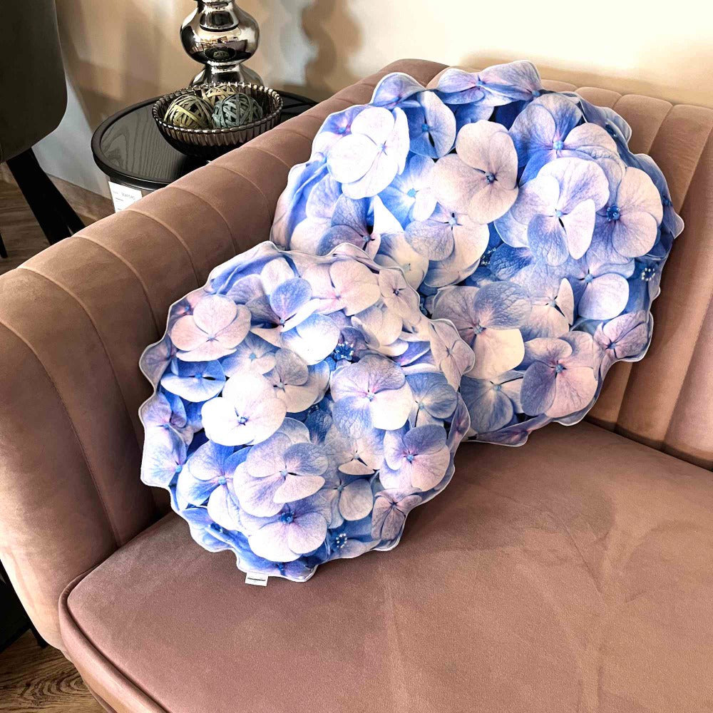 set of two hydrangeas pillow 