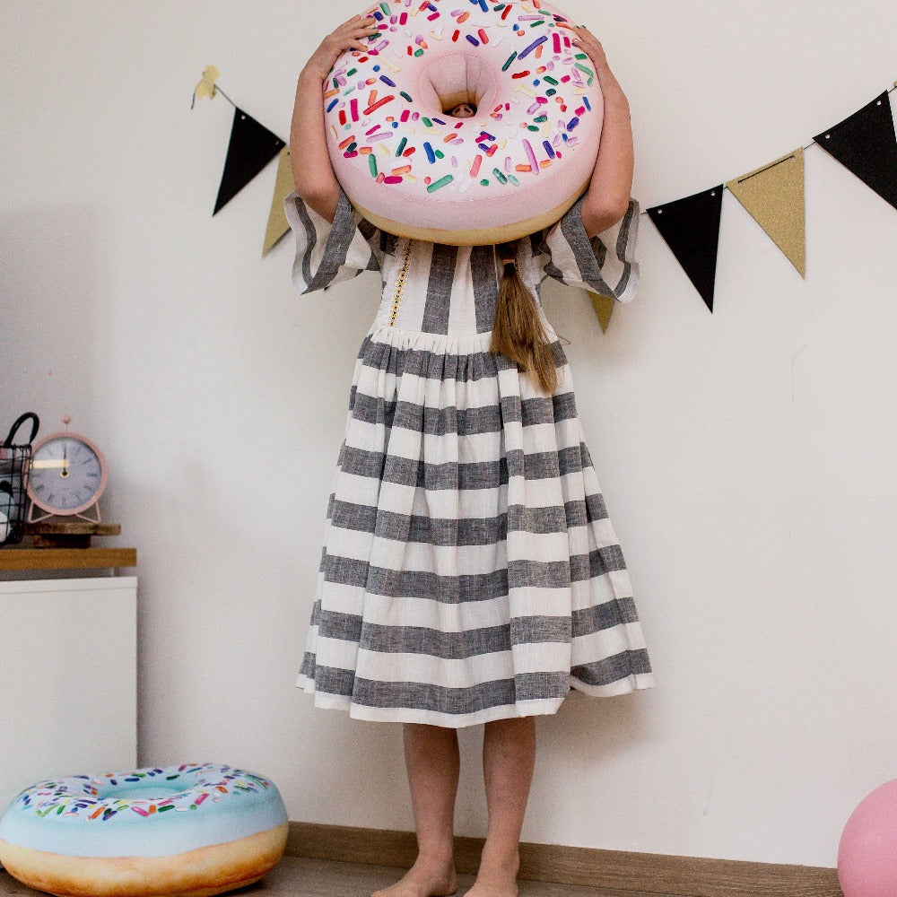 giant pink donut pillow