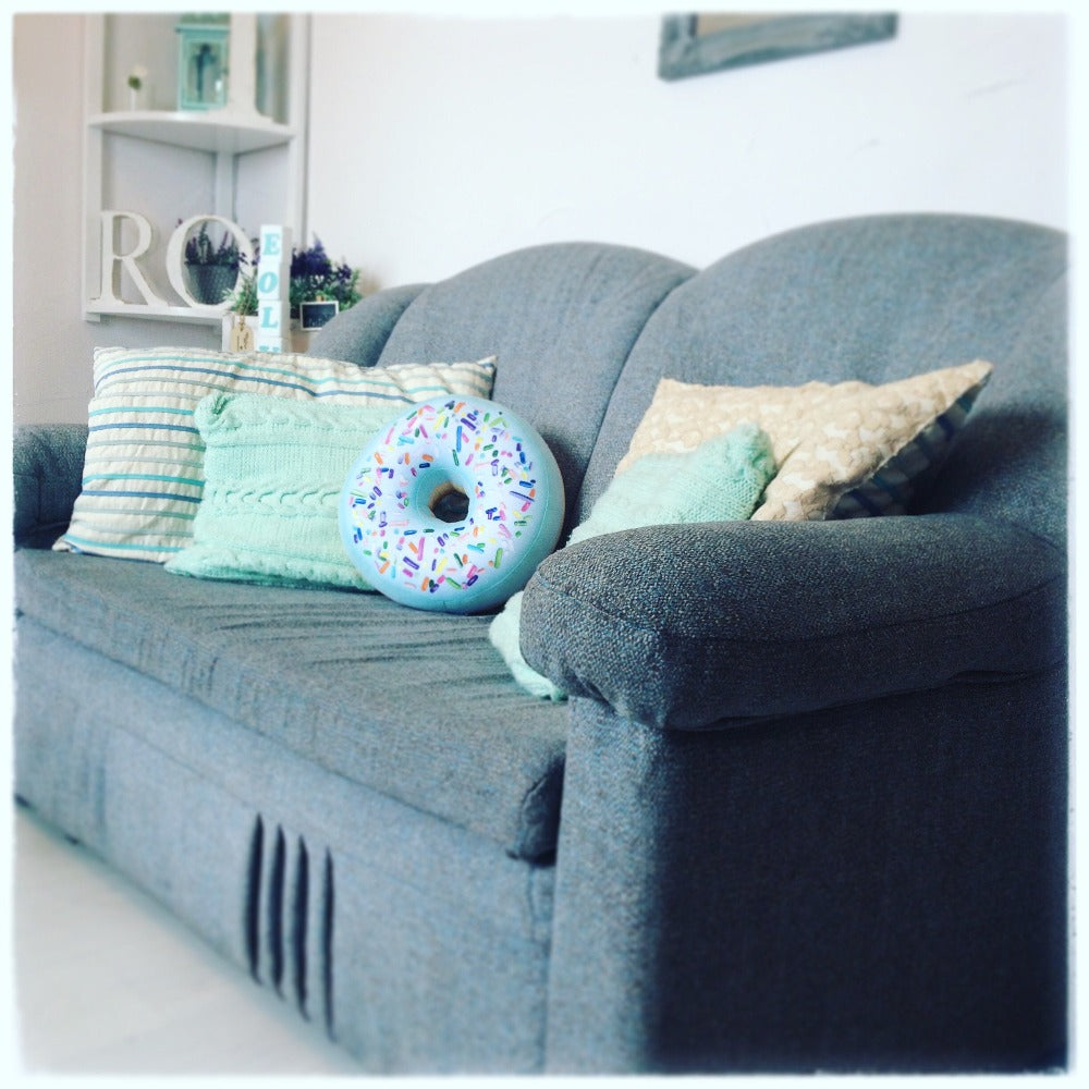 donut mint throw pillow