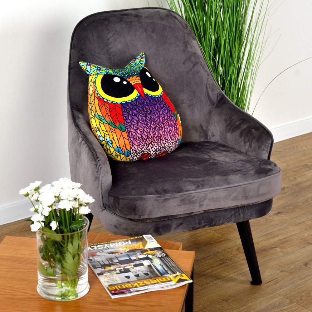 colorful owl pillow